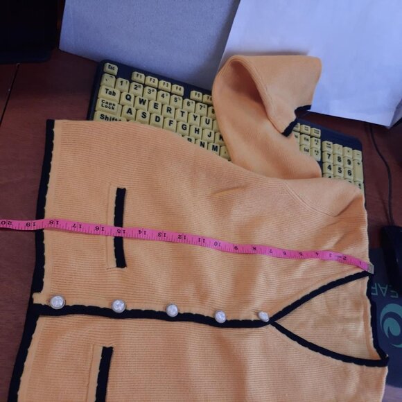 NEW ! Juoiantang Women Cropped Shrug Open Front Basic Sweater Top Yellow Very Sz - Picture 3 of 7